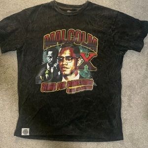 Malcolm X Stand For Something Vintage Acid Wash Tee
